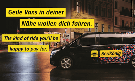 Supertext für BVG Berlkönig
